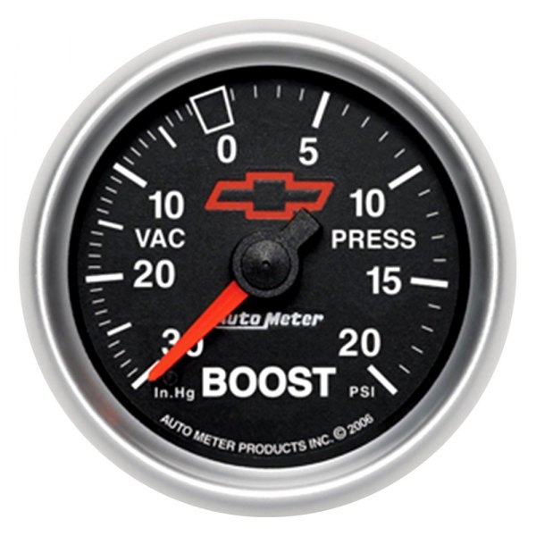 Auto Meter® - GM Black Series 2-1/16" Boost/Vacuum Gauge, 30 In Hg/20 PSI