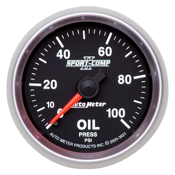 Auto Meter® - Sport-Comp II Series 2-1/16" Oil Pressure Gauge, 0-100 PSI