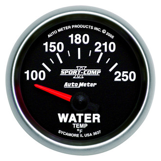 Auto Meter® 3637 - Sport-Comp II Series 2-1/16" Water Temperature Gauge, 100-250 F