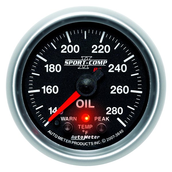 Auto Meter® - Sport-Comp II Series 2-1/16" Oil Temperature Gauge, 140-280 F