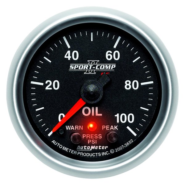 Auto Meter® - Sport-Comp II Series 2-1/16" Oil Pressure Gauge, 0-100 PSI