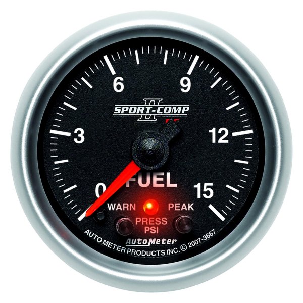 Auto Meter® - Sport-Comp II Series 2-1/16" Fuel Pressure Gauge, 0-15 PSI
