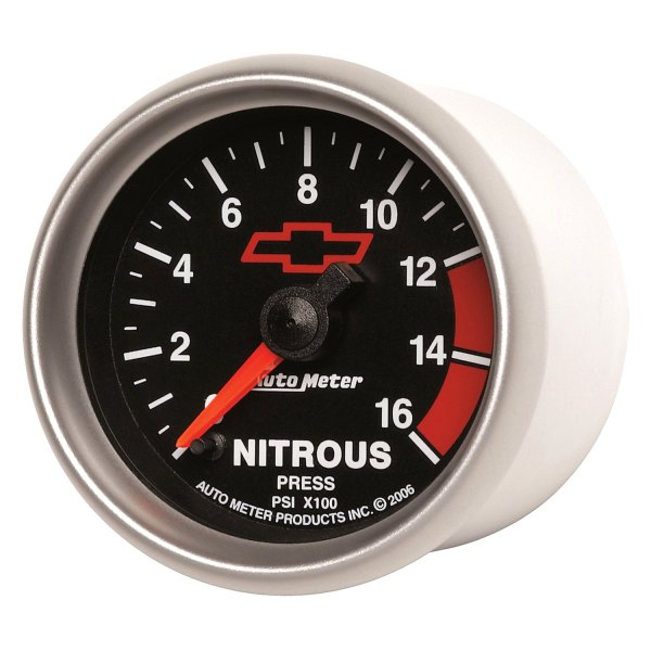 Auto Meter® - GM Black Series 2-1/16" Nitrous Pressure Gauge, 0-1600 PSI