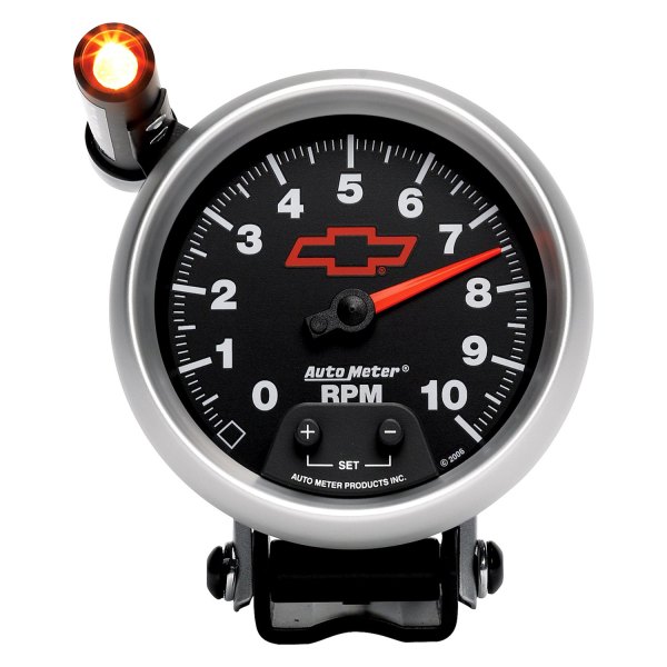 Auto Meter® - GM Black Series 3-3/4" Pedestal Tachometer Gauge with External Quick-Lite, 0-10,000 RPM
