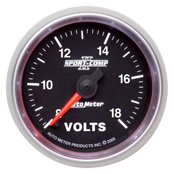 Auto Meter® - Sport-Comp II Series 2-1/16" Voltmeter Gauge, 8-18V