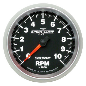 Auto Meter® 3697 - Sport-Comp II Series 3-3/8" In-Dash Tachometer Gauge, 0-10,000 RPM