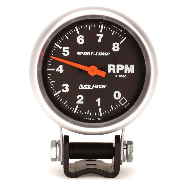 Auto Meter® - Sport-Comp Series 2-5/8" Pedestal Tachometer Gauge, 0-8,000 RPM