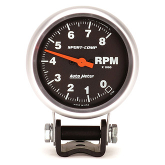 Auto Meter® - Sport-Comp Series 2-5/8" Pedestal Tachometer Gauge, 0-8,000 RPM