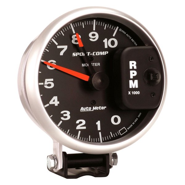 Auto Meter® - Sport-Comp Series 5" Pedestal Tachometer Gauge, 0-10,000 RPM