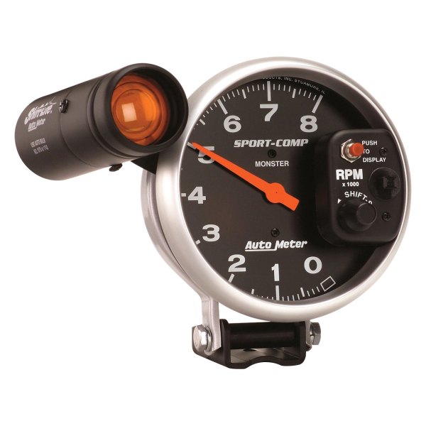Auto Meter® - Sport-Comp Series 5" Pedestal Tachometer Gauge with External Shift-Lite, 0-8,000 RPM