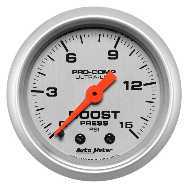 Auto Meter® - Ultra-Lite Series 2-1/16" Boost Gauge, 0-15 PSI