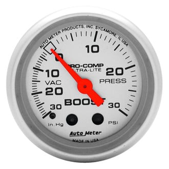 Auto Meter® - Ultra-Lite Series 2-1/16" Boost/Vacuum Gauge, 30 In Hg/30 PSI