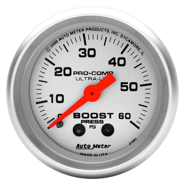 Auto Meter® - Ultra-Lite Series 2-1/16" Boost Gauge, 0-60 PSI