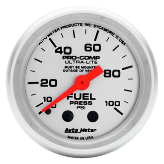 Auto Meter® - Ultra-Lite Series 2-1/16" Fuel Pressure Gauge, 0-100 PSI