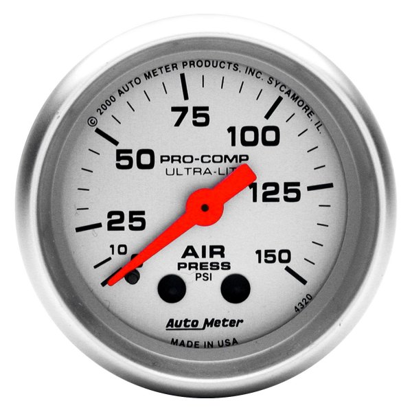 Auto Meter® - Ultra-Lite Series 2-1/16" Air Pressure Gauge, 0-150 PSI