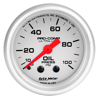 Auto Meter® - Ultra-Lite Series 2-1/16" Oil Pressure Gauge, 0-100 PSI