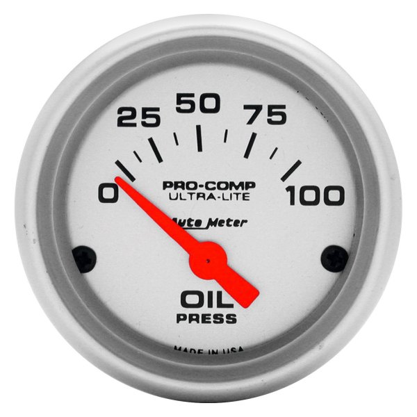 Auto Meter® - Ultra-Lite Series 2-1/16" Oil Pressure Gauge, 0-100 PSI