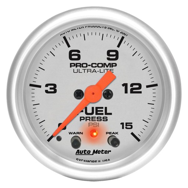 Auto Meter® - Ultra-Lite Series 2-1/16" Fuel Pressure Gauge, 0-15 PSI