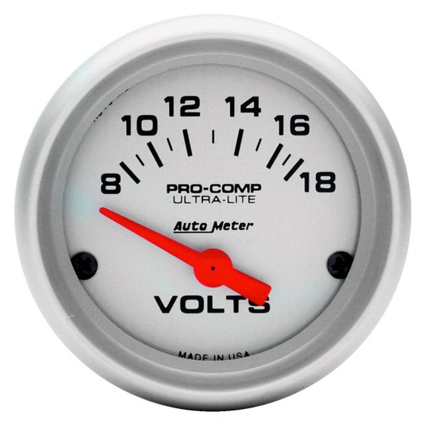 Auto Meter® - Ultra-Lite Series 2-1/16" Voltmeter Gauge, 8-18V