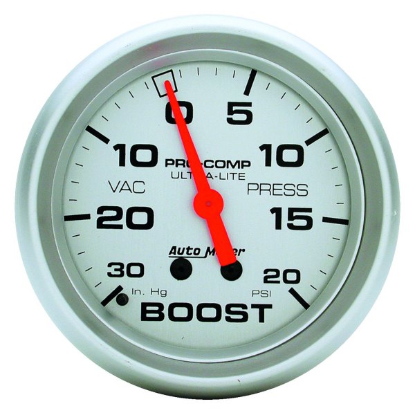 Auto Meter® - Ultra-Lite Series 2-5/8" Boost/Vacuum Gauge, 30 In Hg/20 PSI
