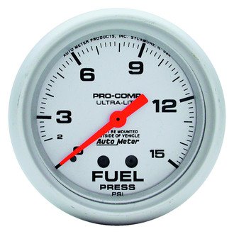 Auto Meter® - Ultra-Lite Series 2-5/8" Fuel Pressure Gauge, 0-15 PSI