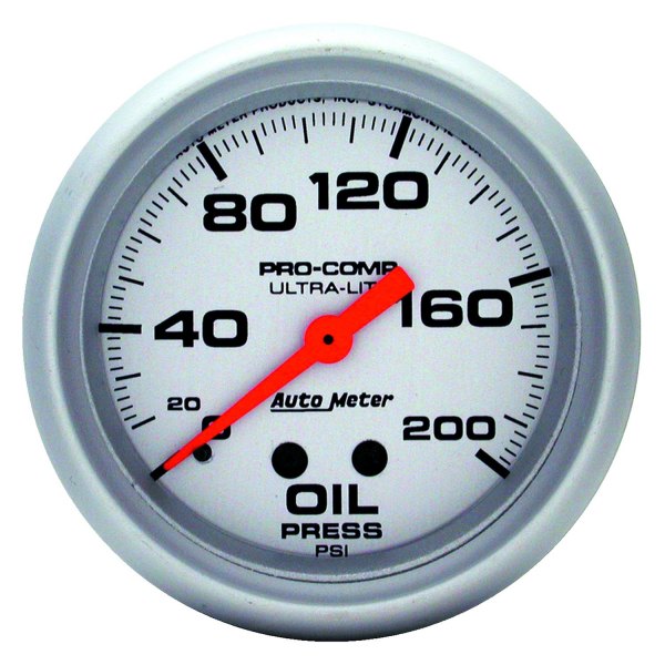 Auto Meter® - Ultra-Lite Series 2-5/8" Oil Pressure Gauge, 0-200 PSI