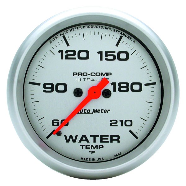 Auto Meter® - Ultra-Lite Series 2-5/8" Water Temperature Gauge, 60-210 F