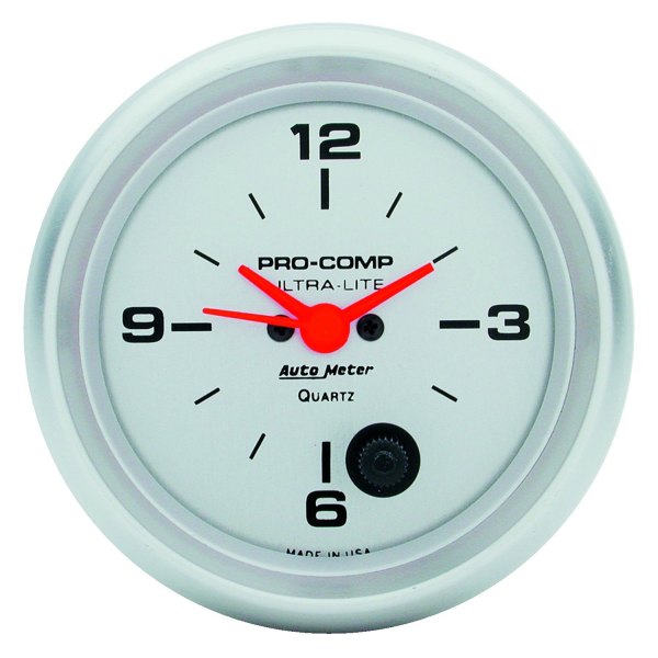 Auto Meter® - Ultra-Lite Series 2-5/8" Clock Gauge, 12 Hour