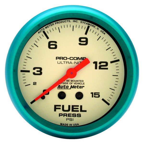 Auto Meter® - Ultra-Nite Series 2-5/8" Fuel Pressure Gauge, 0-15 PSI
