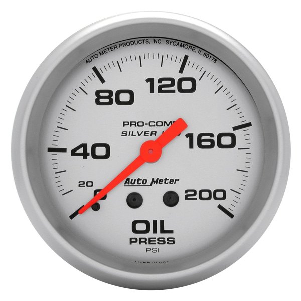 Auto Meter® - Ultra-Lite Series 2-5/8" Oil Pressure Gauge, 0-200 PSI