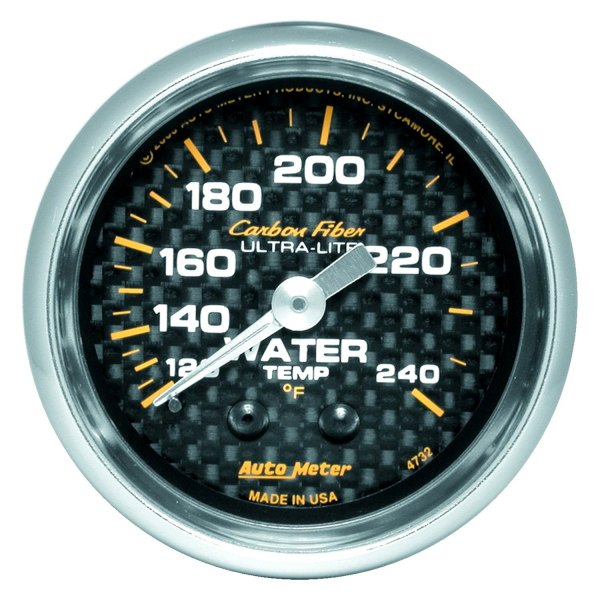 Auto Meter® - Carbon Fiber Series 2-1/16" Water Temperature Gauge, 120-240 F