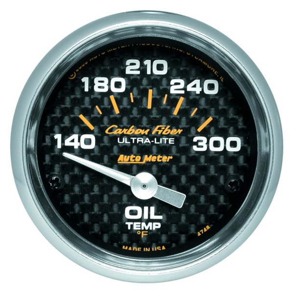 Auto Meter® - Carbon Fiber Series 2-1/16" Oil Temperature Gauge, 140-300 F