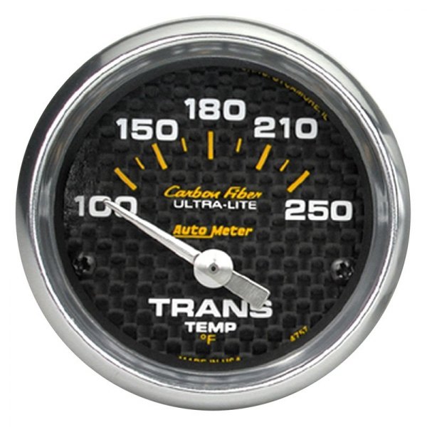 Auto Meter® - Carbon Fiber Series 2-1/16" Transmission Temperature Gauge, 100-250 F