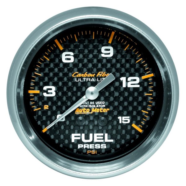 Auto Meter® - Carbon Fiber Series 2-5/8" Fuel Pressure Gauge, 0-15 PSI