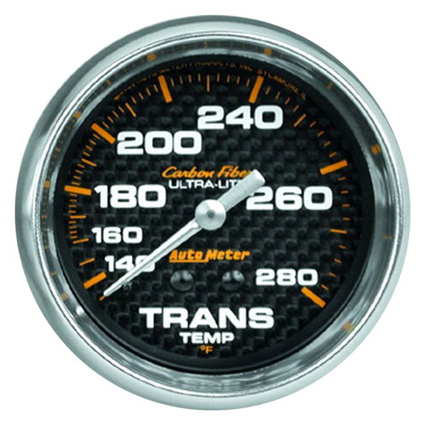 Auto Meter® - Carbon Fiber Series 2-5/8" Transmission Temperature Gauge, 140-280 F