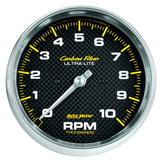 Auto Meter® 4898 - Carbon Fiber Series 5" In-Dash Tachometer Gauge, 0-10,000 RPM