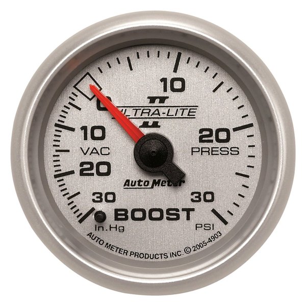 Auto Meter® - Ultra-Lite II Series 2-1/16" Boost/Vacuum Gauge, 30 In Hg/30 PSI