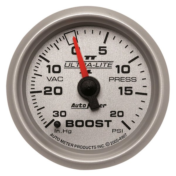 Auto Meter® - Ultra-Lite II Series 2-1/16" Boost/Vacuum Gauge, 30 In Hg/20 PSI