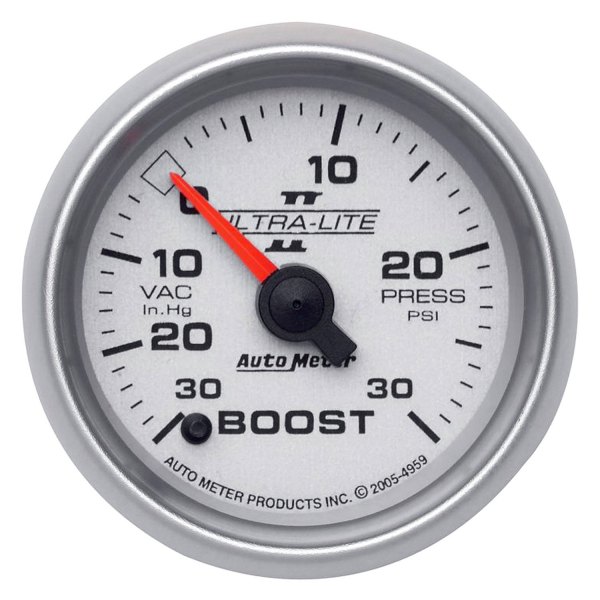 Auto Meter® - Ultra-Lite II Series 2-1/16" Boost/Vacuum Gauge, 30 In Hg/30 PSI
