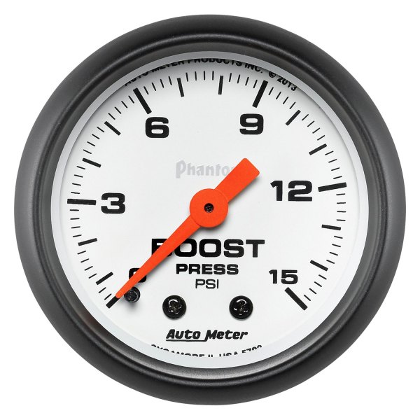 Auto Meter® - Phantom Series 2-1/16" Boost Gauge, 0-15 PSI