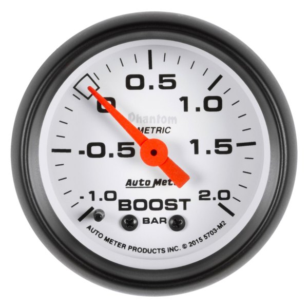 Auto Meter® - Phantom Series 2-1/16" Boost/Vacuum Gauge, -1-+2 BAR