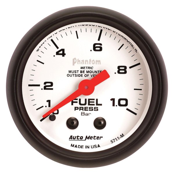 Auto Meter® - Phantom Series 2-1/16" Fuel Pressure Gauge, 0-1.0 BAR