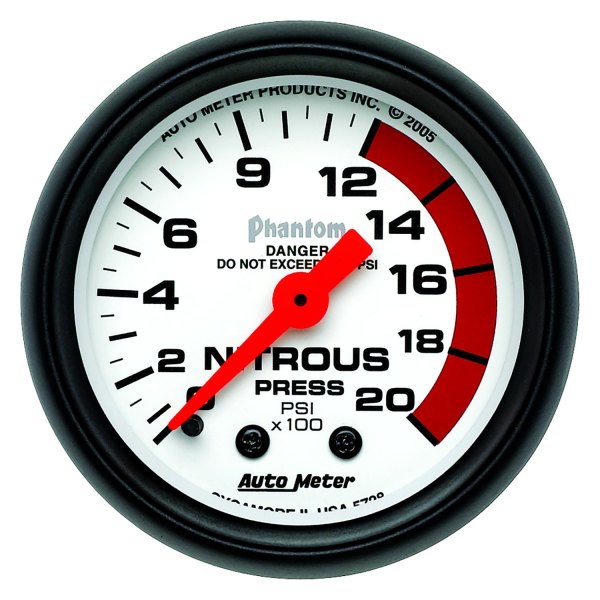 Auto Meter® - Phantom Series 2-1/16" Nitrous Pressure Gauge, 0-2000 PSI