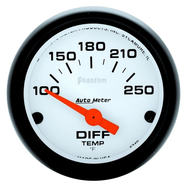 Auto Meter® - Phantom Series 2-1/16" Differential Temperature Gauge, 100-250 F
