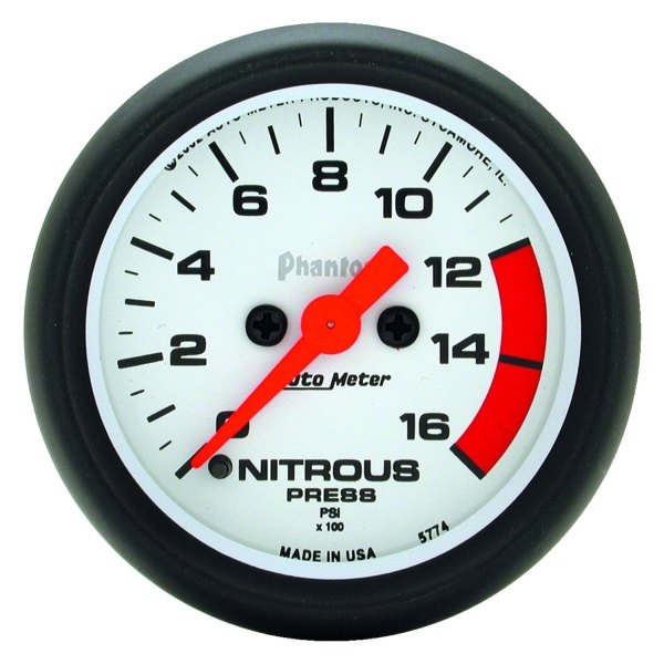 Auto Meter® - Phantom Series 2-1/16" Nitrous Pressure Gauge, 0-1600 PSI