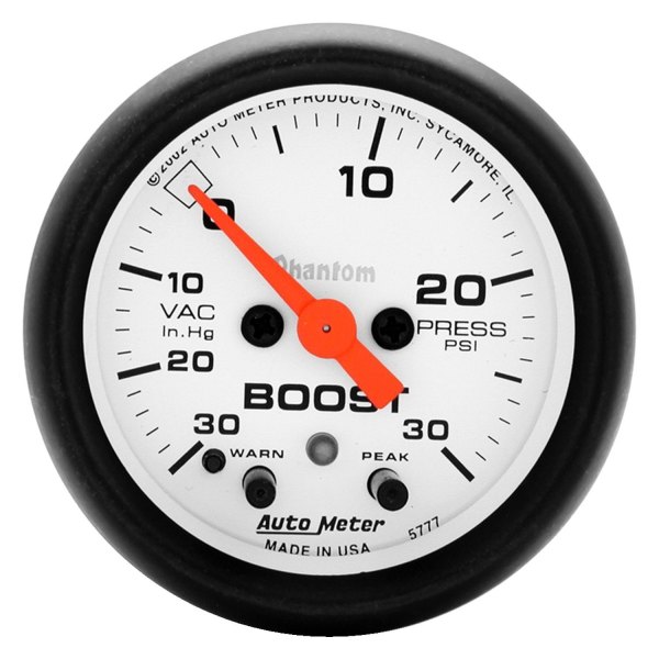 Auto Meter® - Phantom Series 2-1/16" Boost/Vacuum Gauge, 30 In Hg/30 PSI