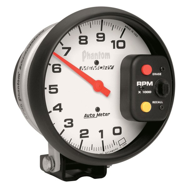 Auto Meter® - Phantom Series 5" Pedestal Tachometer Gauge, 0-10,000 RPM