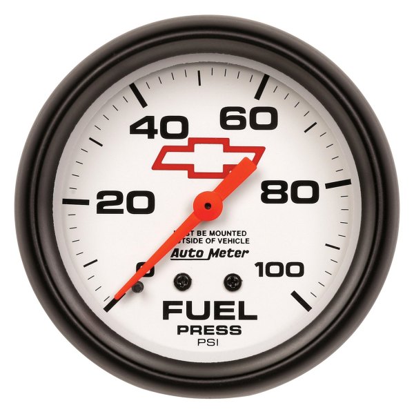 Auto Meter® - GM White Series 2-5/8" Fuel Pressure Gauge, 0-100 PSI