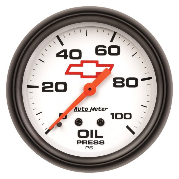 Auto Meter® - GM White Series 2-5/8" Oil Pressure Gauge, 0-100 PSI
