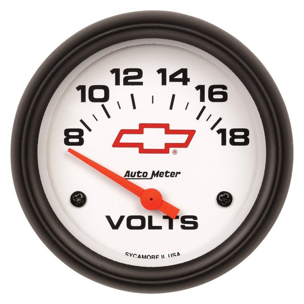 Auto Meter® - GM White Series 2-5/8" Voltmeter Gauge, 8-18V